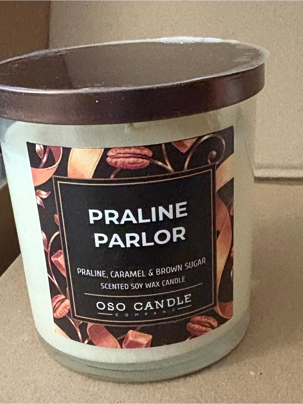 OSO Candle Praline Parlor Scented Soy Wax Candle - Cream